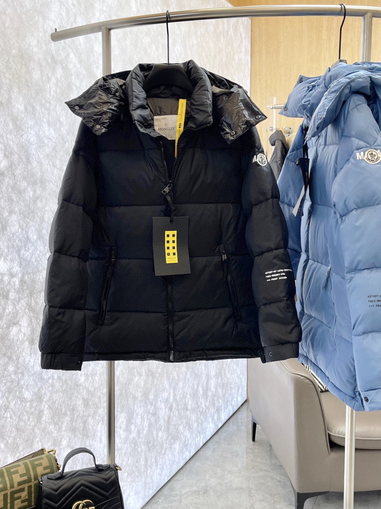 Moncler Clothing Down Jacket Black Blue White Goose Down Casual