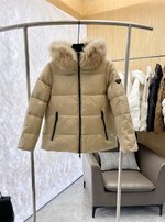 Clothing Down Jacket Apricot Color Black White Goose Down