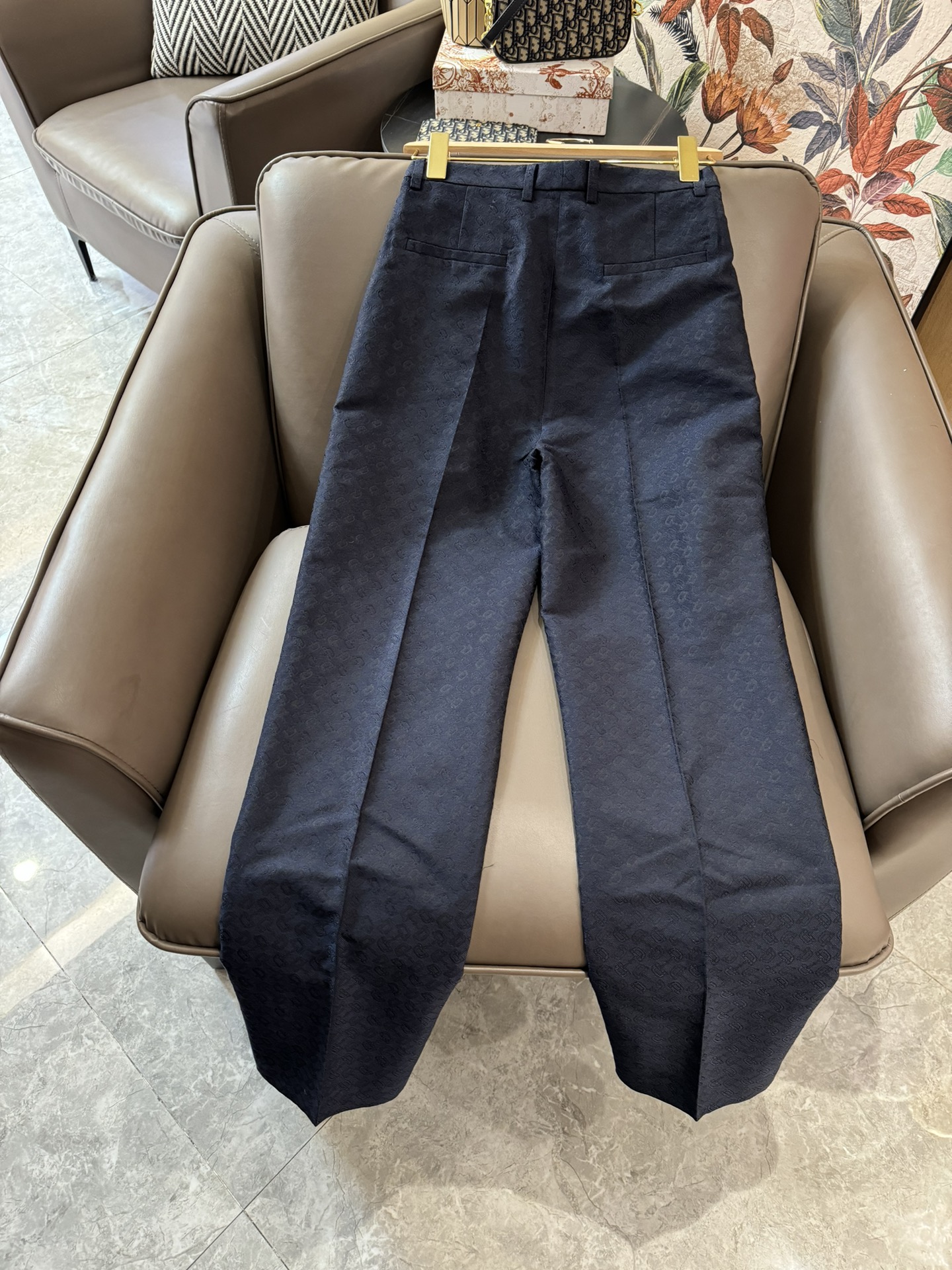 XZ24013#新款套装Gucci提花西装外套长裤套装蓝色SMLXL