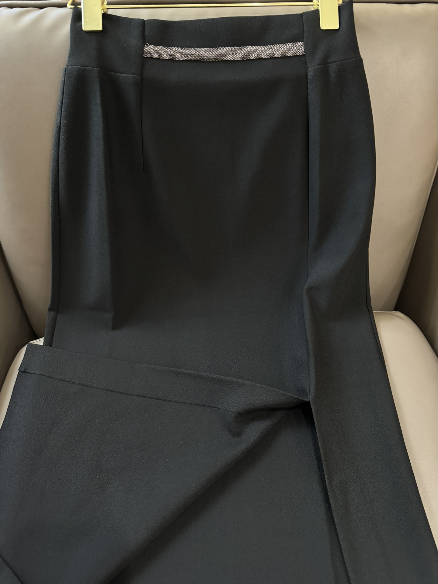 KZ002#新款半裙BC链条设计弹力面料包臀显瘦长半裙黑色红色SMLXL