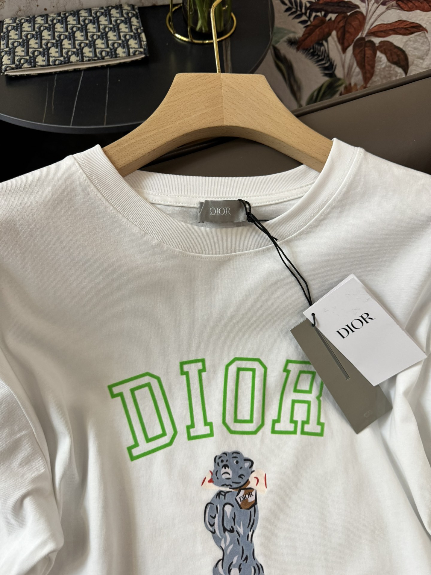 QG24075#新款T恤Dior1947荧光色字母宽松款T恤白色SML
