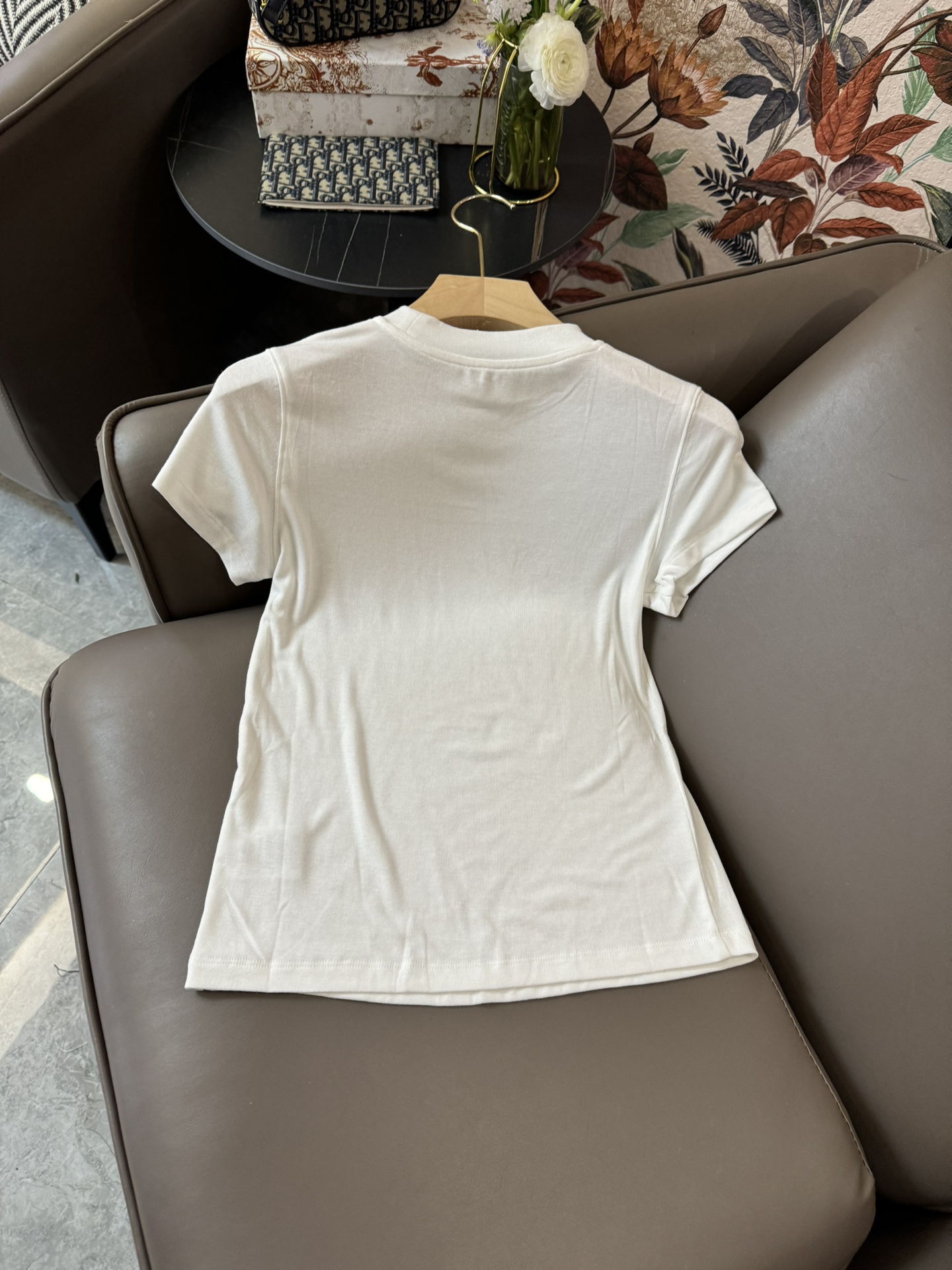 YJ012#新款T恤大王烫字母印花短袖修身显瘦T恤白色黑色杏色SML
