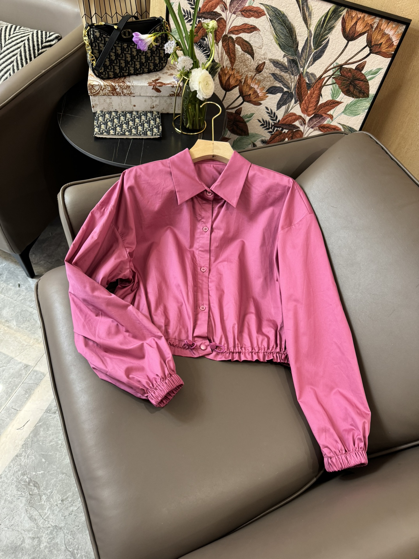 YJ010#新款衬衫原创设计大厂货长袖衬衫咖色白色玫红色SML