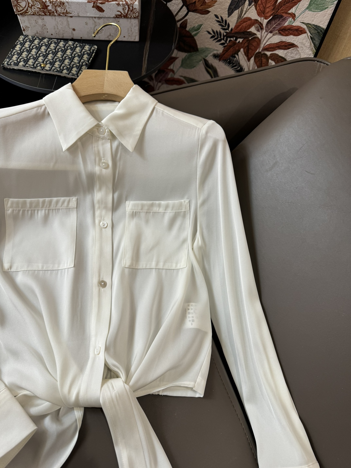 JF014#新款衬衫Theory100%真丝长袖衬衫黑色白色SMLXL