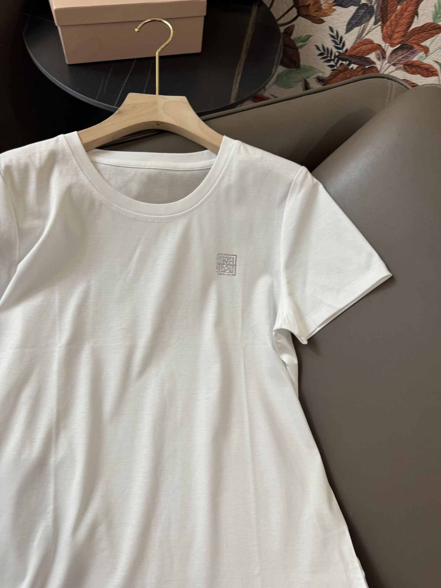 DG009#新款T恤原创烫钻短袖T恤粉色白色黑色SMLXLXXL