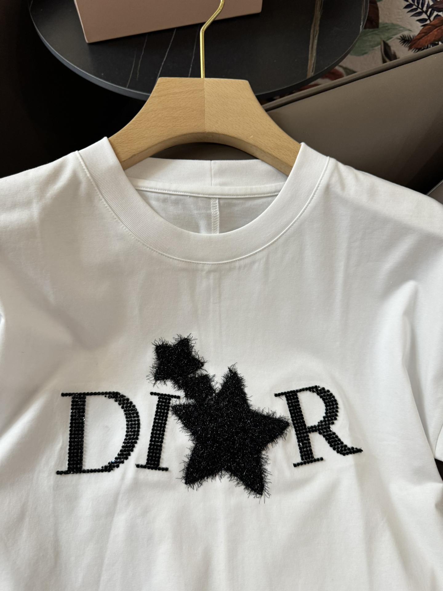 DG007#新款T恤Dior星星款短袖T恤灰色白色SML