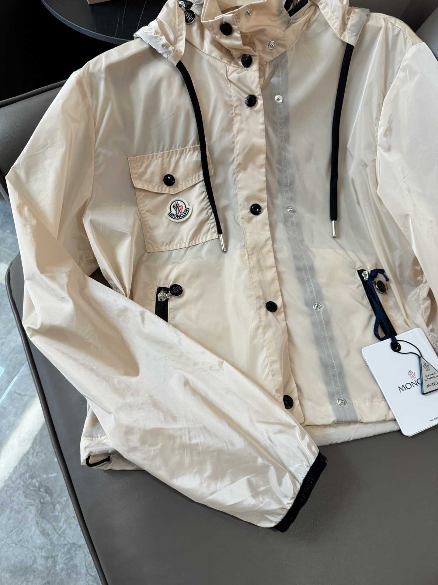 DH998#新款防晒服Moncler最新款修身显瘦款防晒外套白色粉色黑色0-1-2码