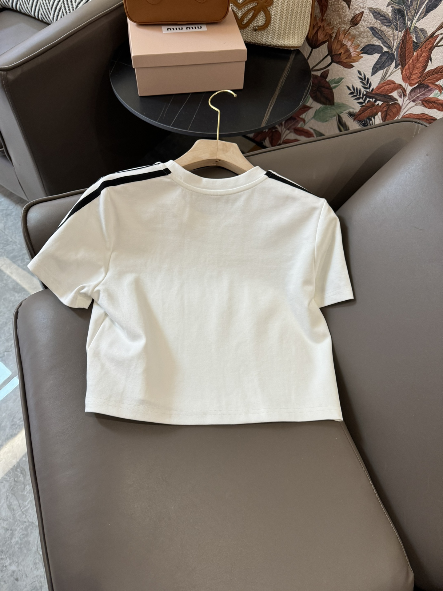 MQ24013#新款套装gucci绣字母短袖T恤上衣长裤休闲套装白色黑色SML