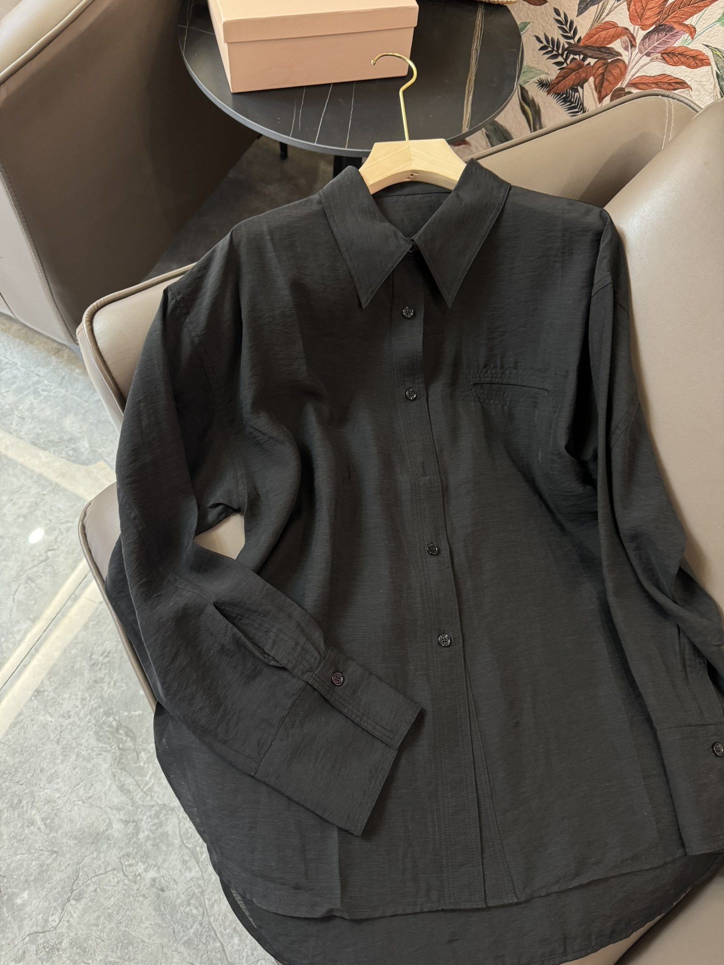 LZ029#新款衬衫BC30%亚麻长袖防晒衬衫白色黑色蓝色SML