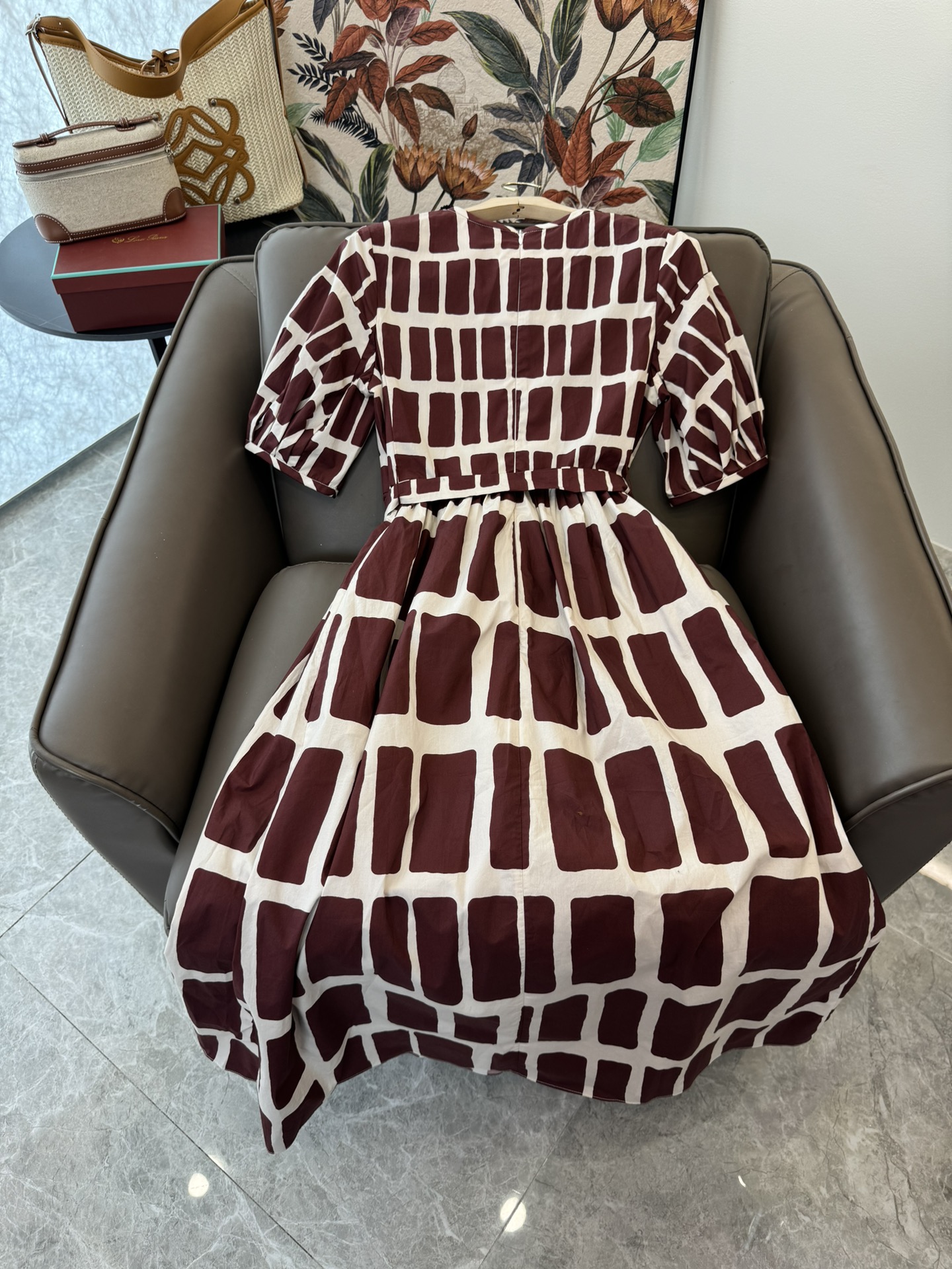 BS375#新款连衣裙。
Max Mara 最新印花 短袖钉珠 几何纹印花棉料连衣裙 红色 SMLXL