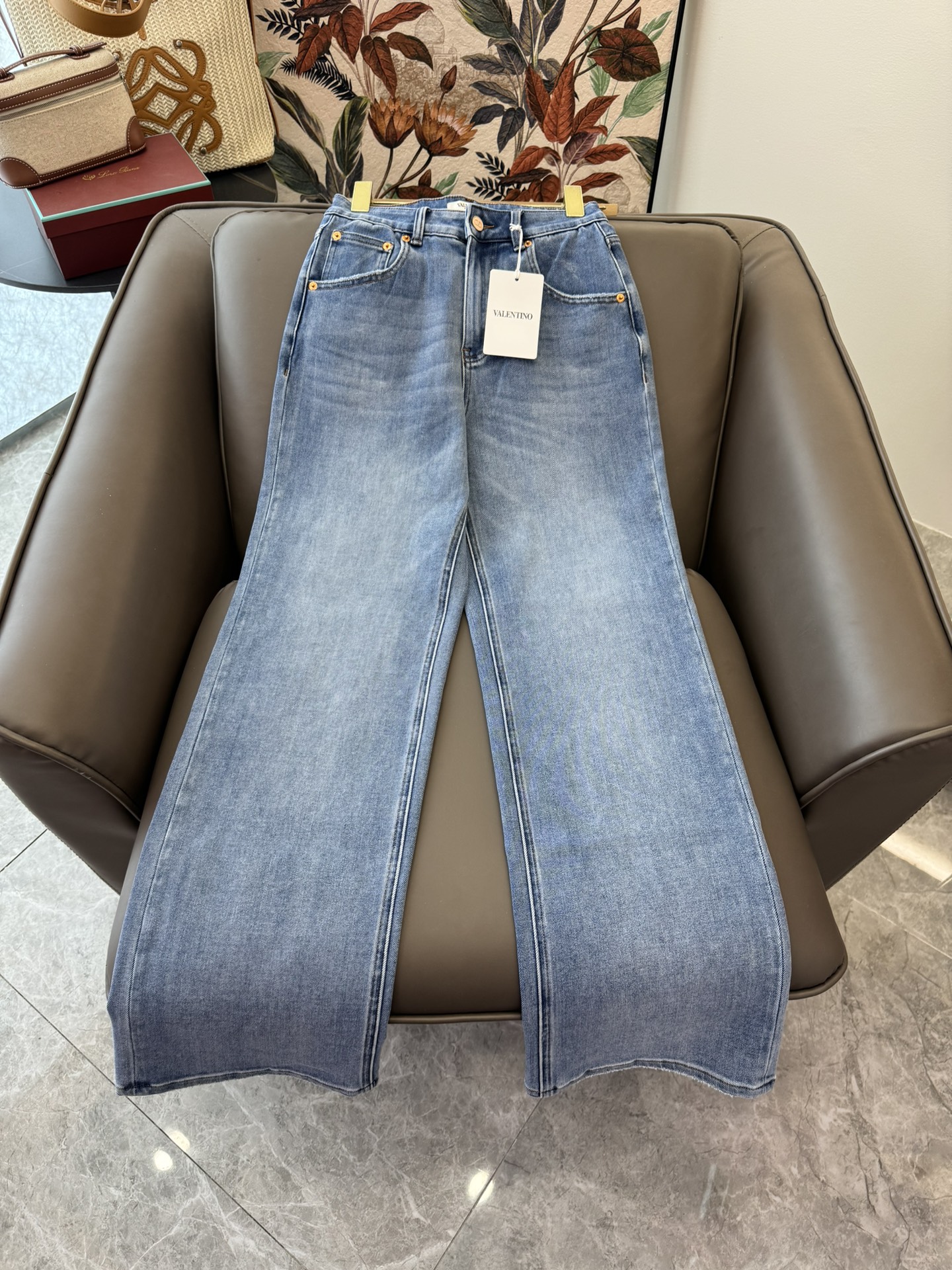 Valentino Vêtements Jeans Culottes & Pantalons Broderie de fleurs