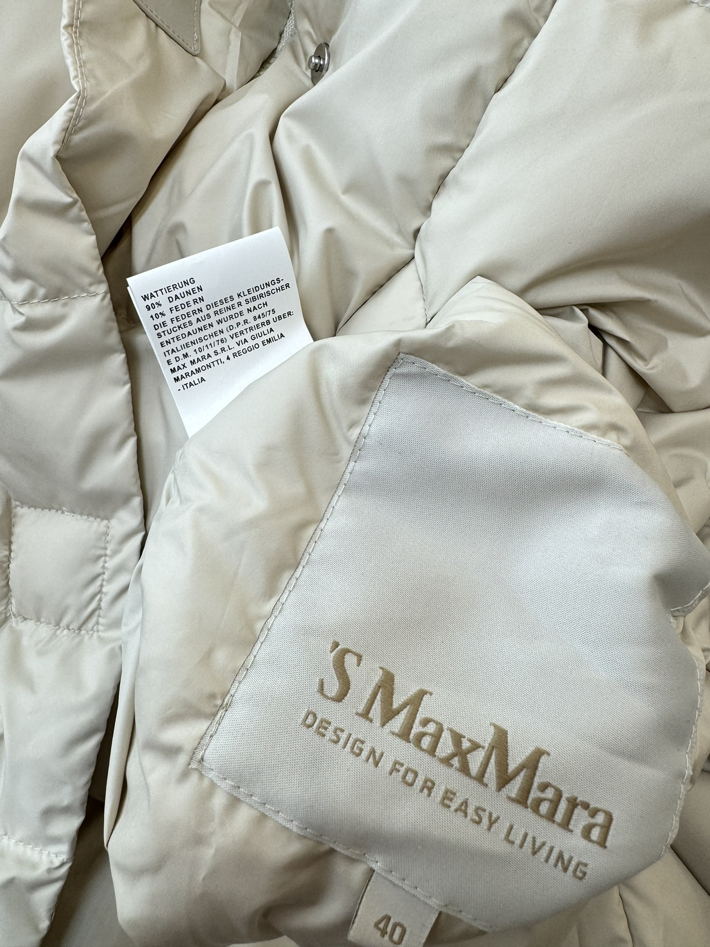 AH628#新款羽绒服maxmara90%白鹅绒长款宽松款羽绒服米白色/灰色/黑色38/40/42/44