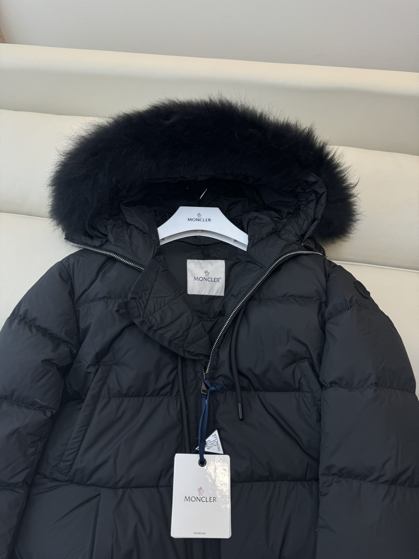 MN012#新款羽绒服白雪公主moncler90%白鹅绒羊羔毛领羽绒服黑色白色0-1-2