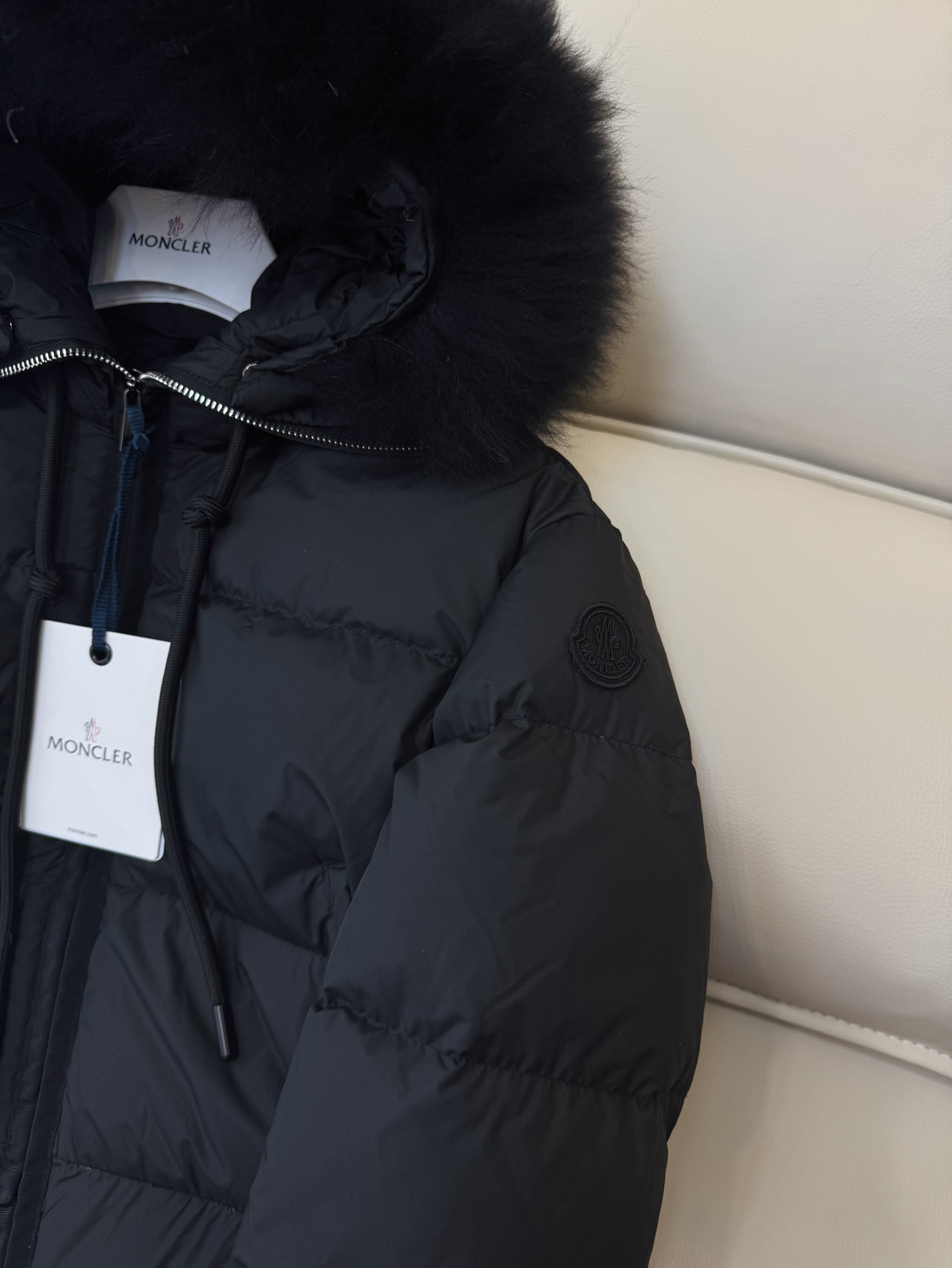 MN012#新款羽绒服白雪公主moncler90%白鹅绒羊羔毛领羽绒服黑色白色0-1-2