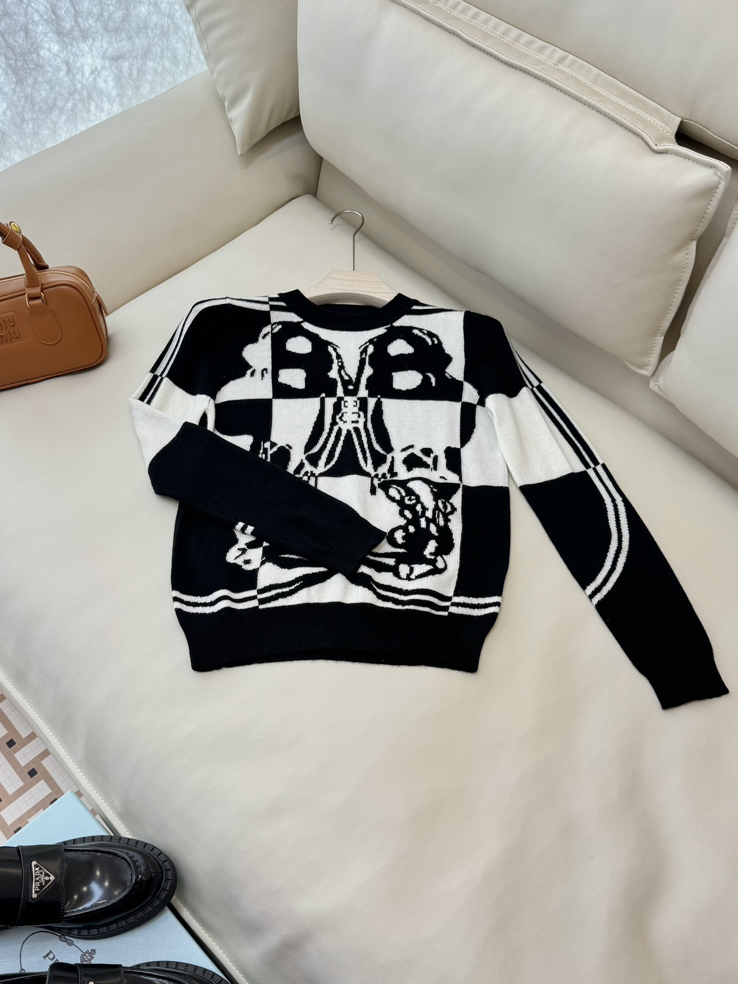 BS0499#新款毛衣💕H家 爱马仕 定位花 100% 羊绒 套头毛衣 黑色 杏色 36/38/40/4