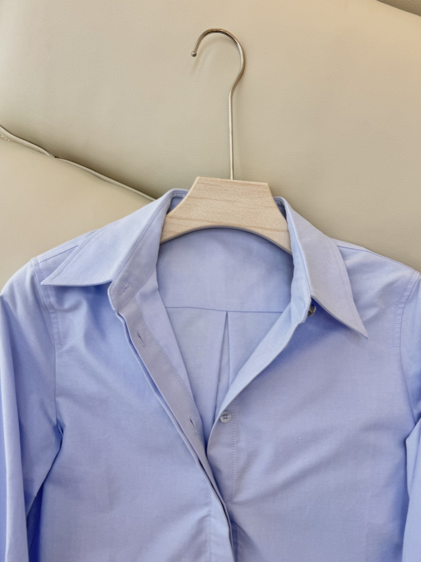 BS0577#新款衬衫💕Max mara 烫钻袖口 长袖精梳棉衬衫 蓝色 白色SMLXL