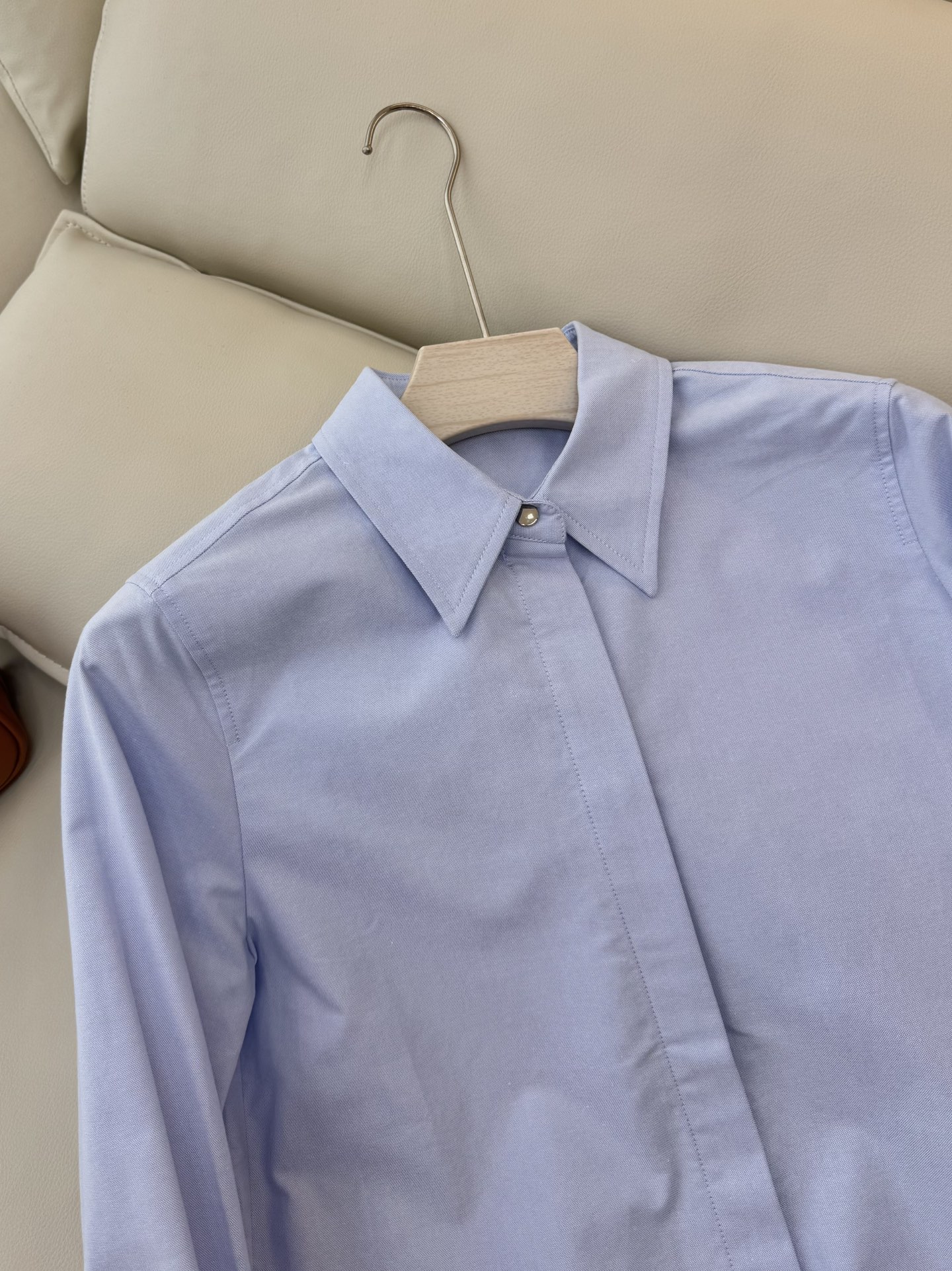 BS0577#新款衬衫💕Max mara 烫钻袖口 长袖精梳棉衬衫 蓝色 白色SMLXL