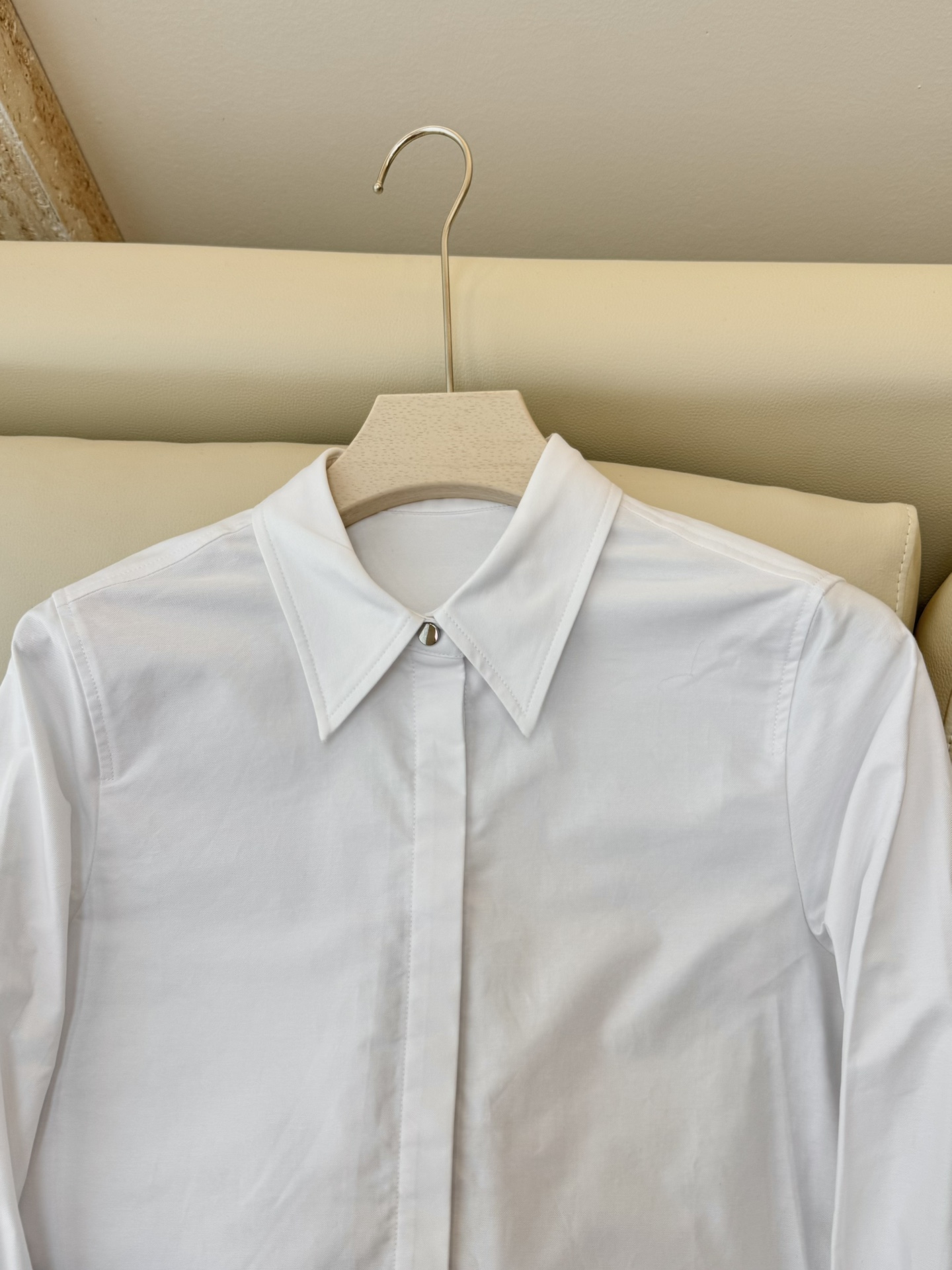 BS0577#新款衬衫💕Max mara 烫钻袖口 长袖精梳棉衬衫 蓝色 白色SMLXL