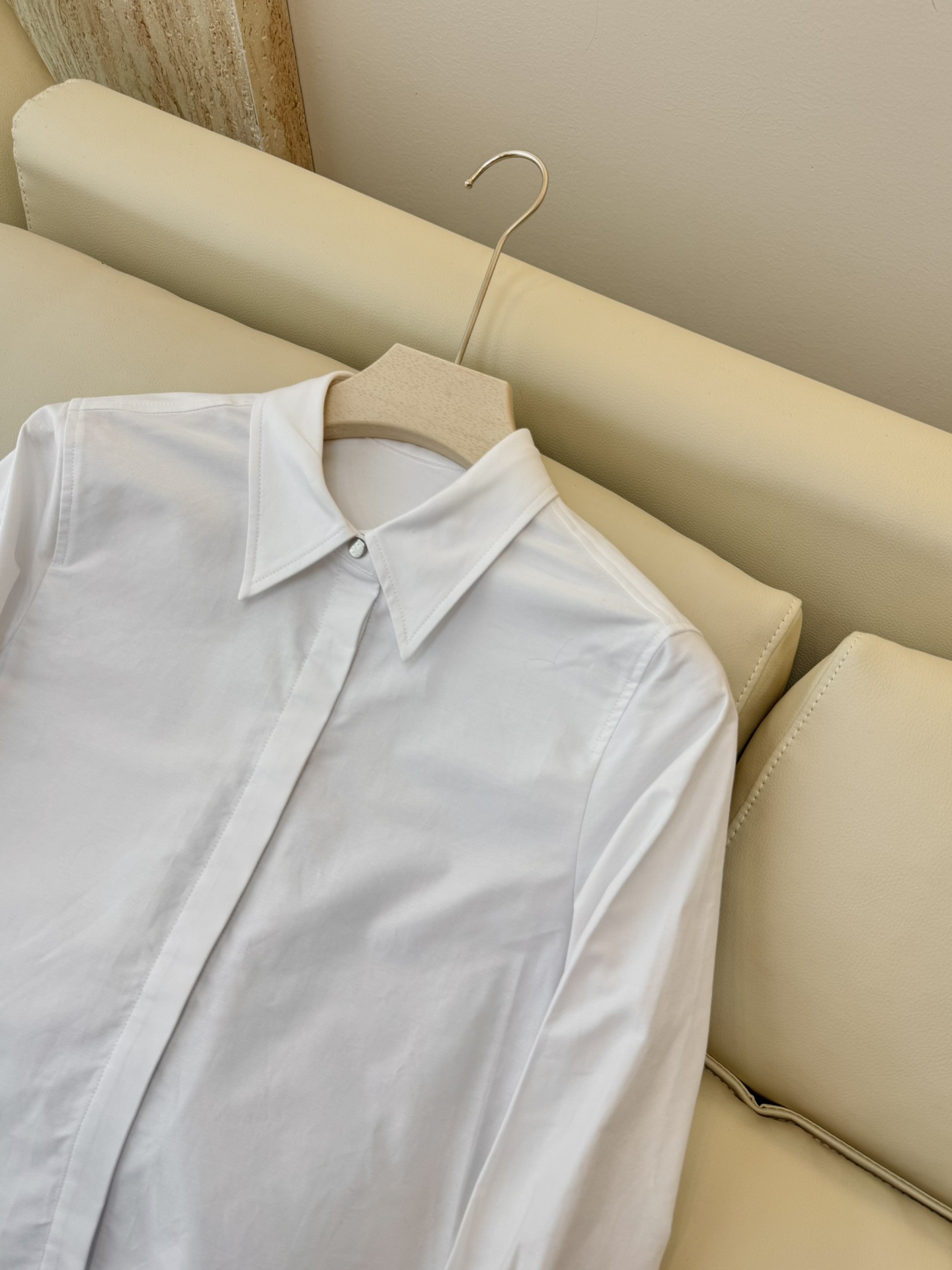 BS0577#新款衬衫💕Max mara 烫钻袖口 长袖精梳棉衬衫 蓝色 白色SMLXL