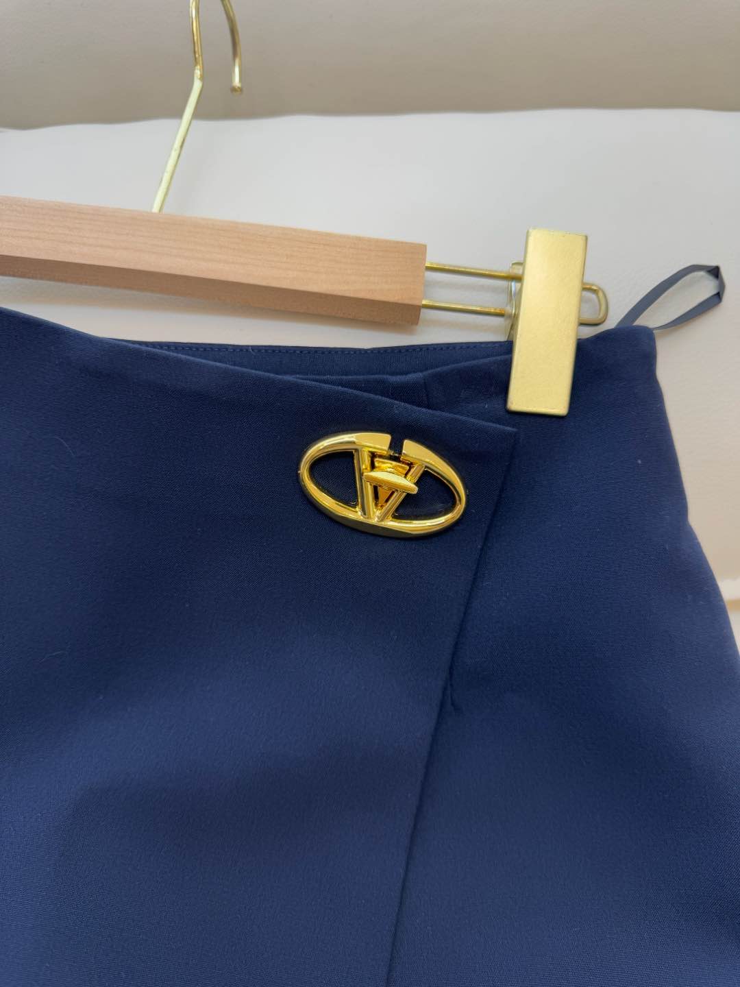 XZ079#新款套装🌾Val 家金线绣花字母 50%羊毛西装外套➕半裙套装 黑色 藏青色 SMLXL