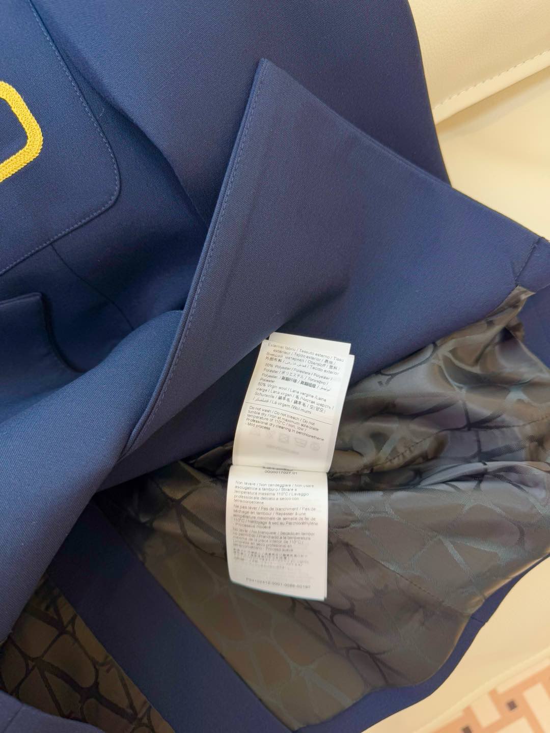 XZ079#新款套装🌾Val 家金线绣花字母 50%羊毛西装外套➕半裙套装 黑色 藏青色 SMLXL