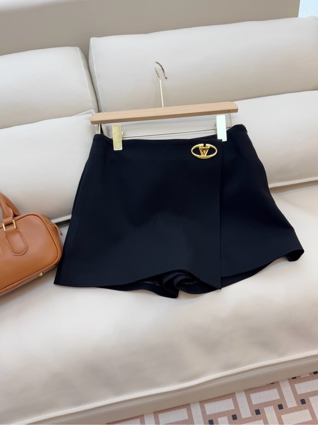 XZ079#新款套装🌾Val 家金线绣花字母 50%羊毛西装外套➕半裙套装 黑色 藏青色 SMLXL