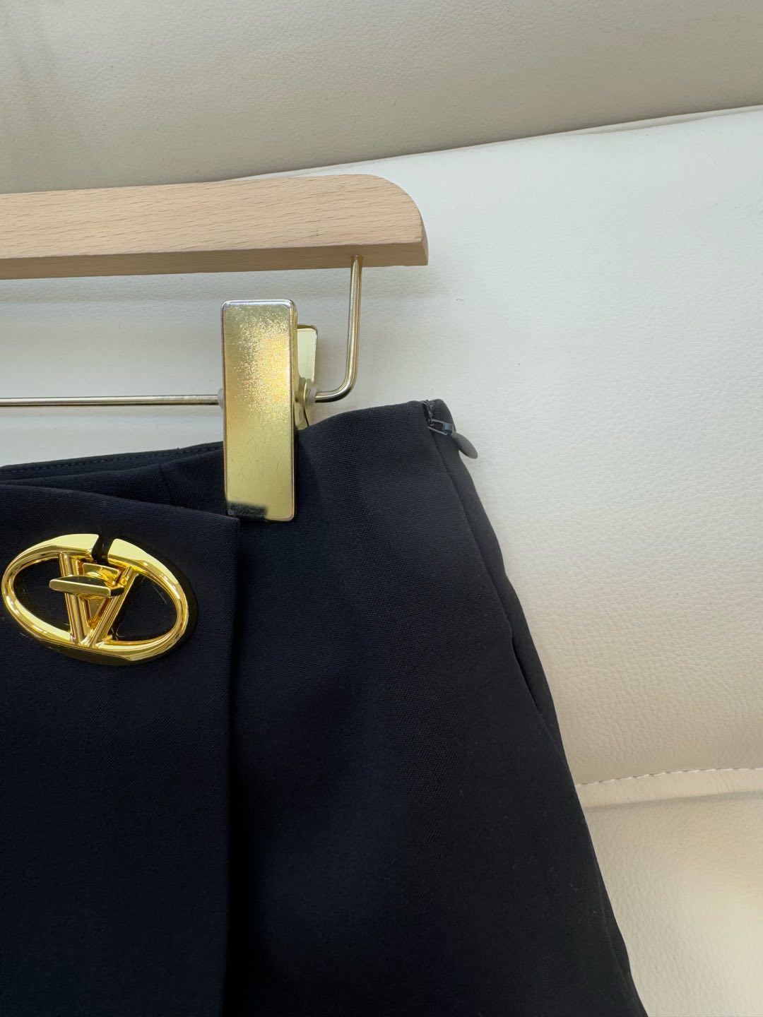 XZ079#新款套装🌾Val 家金线绣花字母 50%羊毛西装外套➕半裙套装 黑色 藏青色 SMLXL