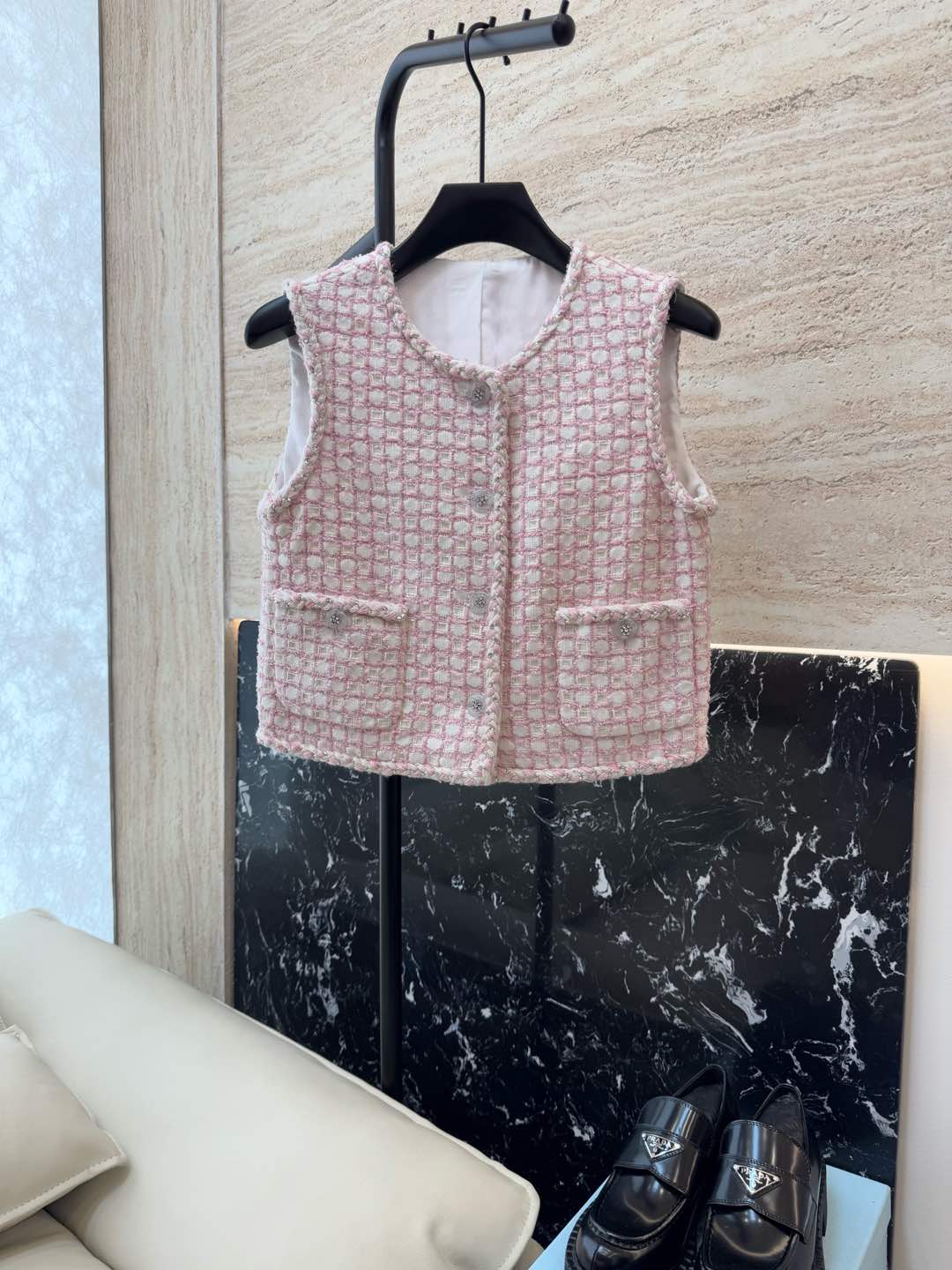 NO:295786,S382# new vest, Xiaoxiang, fine products, tweed, fabric, vest 36/38/40,,alexander wang19860909S382#新款背心 小香 精品货 粗花呢 面料 背心 36/38/40,,alexander wang,Women's clothing