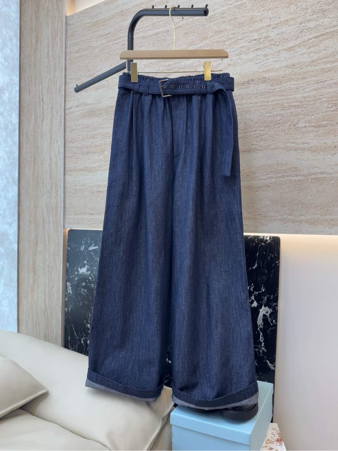 NO:297883,LZ25005# new pants BC custom style belt super big hit denim cotton wide-leg trousers blue SML, alexander wang19860909LZ25005#新款裤子 BC 定制款 配腰带 超级大爆款 牛仔棉 阔腿长裤 蓝色 SML,,alexander wang,Women's clothing