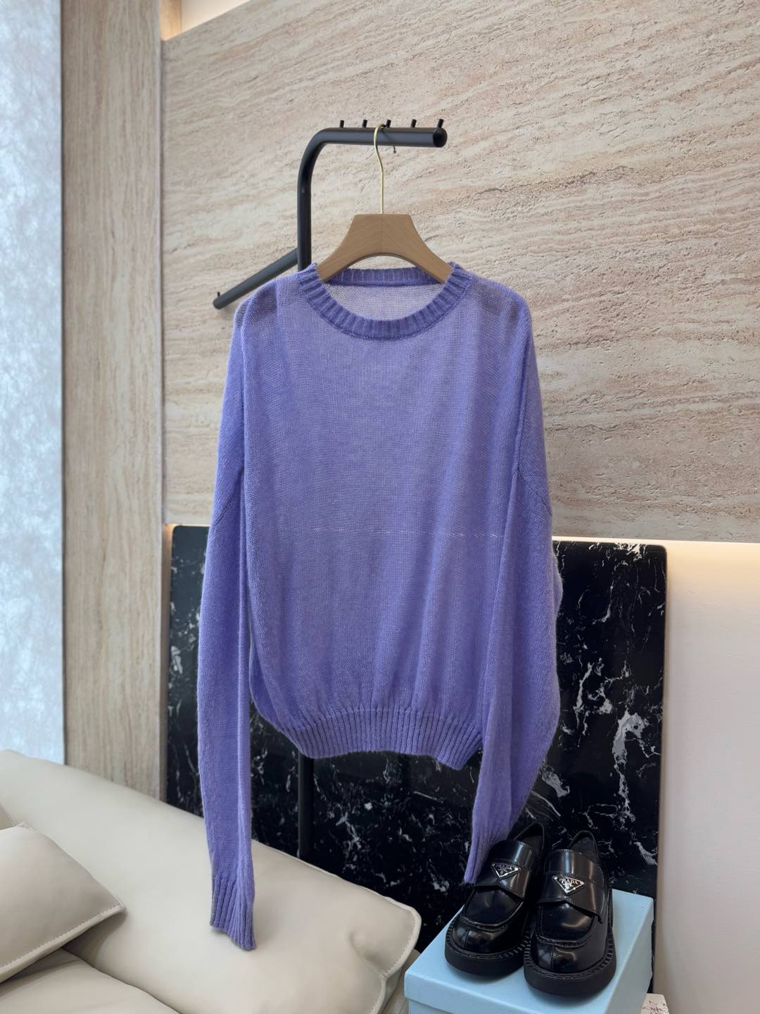 NO:297878,LZM25001# new sweater BC chain design long sleeve loose mohair translucent sweater purple blue SML,,sweaters,alexander wang19860909LZM25001#新款毛衣 BC 链条设计 长袖宽松 马海毛半透毛衣 紫色 蓝色 SML,,sweaters,alexander wang,Women's clothing