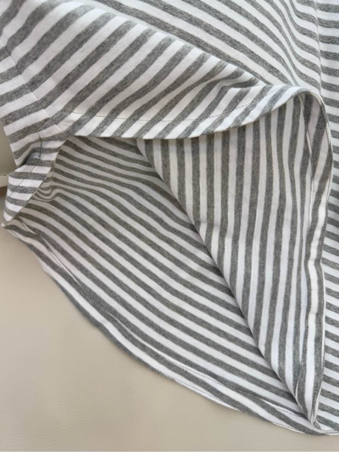 LZ25001#新款T恤💕BC 条纹 针织棉印花 短袖T恤 两色 SML