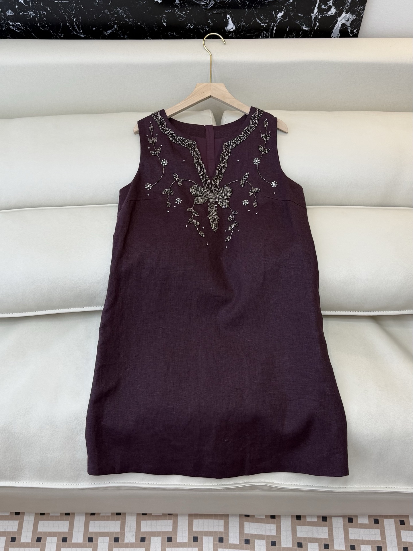 NO:734658,YM074# factory super heavy industry handmade beading sleeveless linen dress two colors SMLXL,,skirts,19860909YM074#工厂 超级重工手工钉珠 无袖亚麻连衣裙 两色 SMLXL,,skirts,,Women's clothing