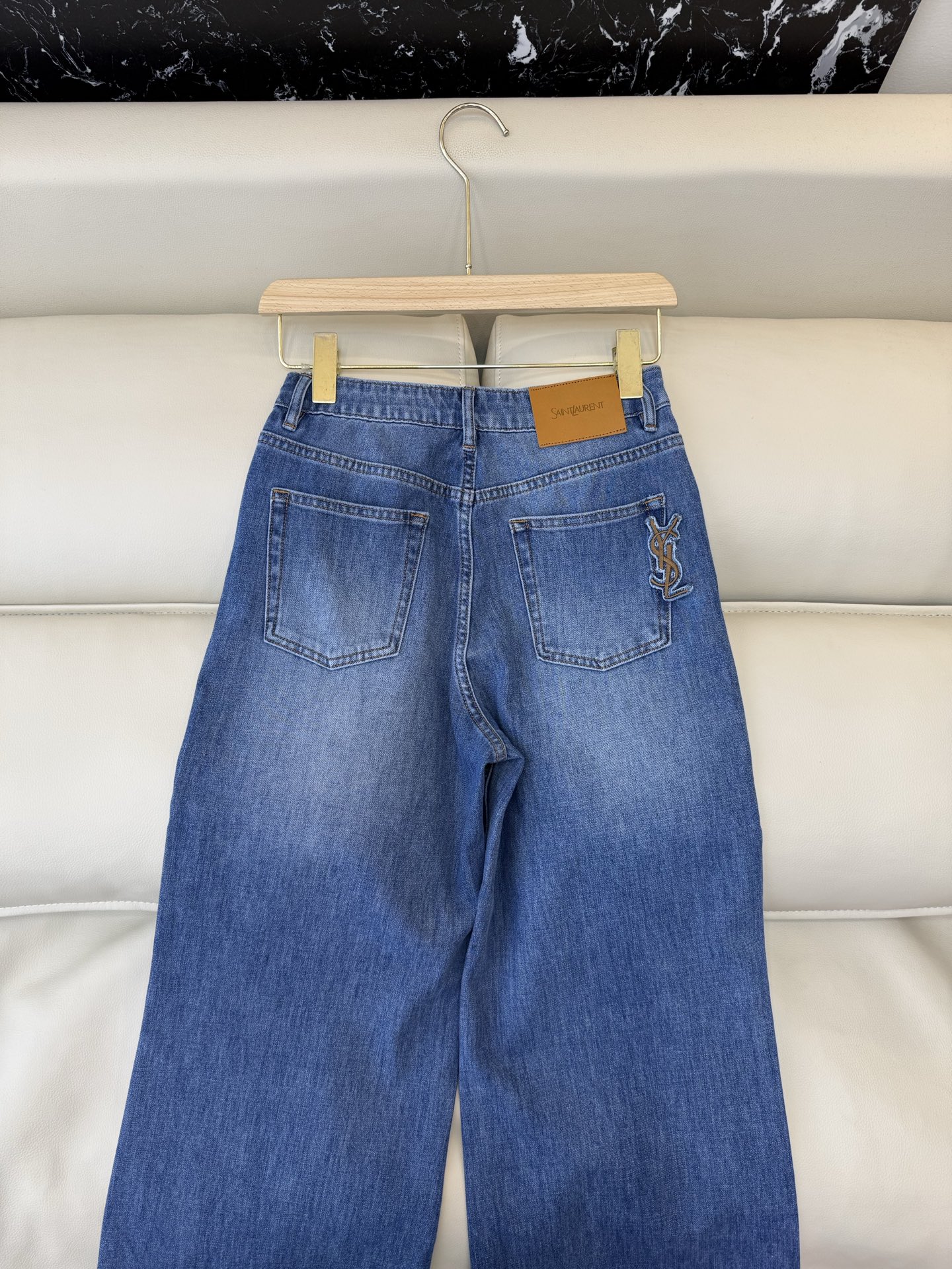 CX0190#新款牛仔裤P‼️YSL 牛仔棉显瘦牛仔裤 蓝色 白色 26-30码