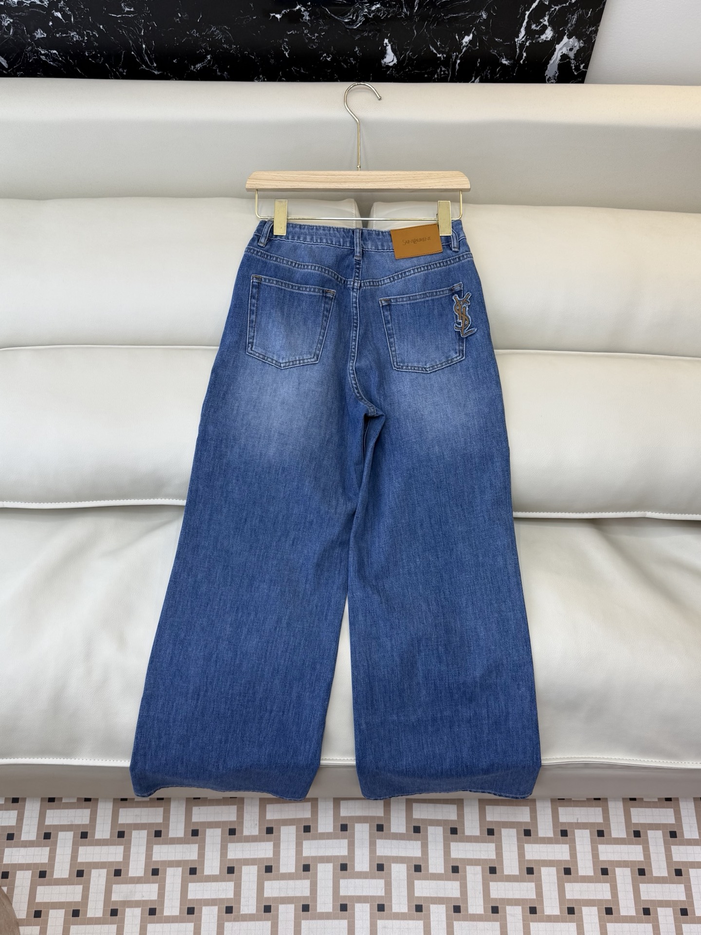 CX0190#新款牛仔裤P‼️YSL 牛仔棉显瘦牛仔裤 蓝色 白色 26-30码