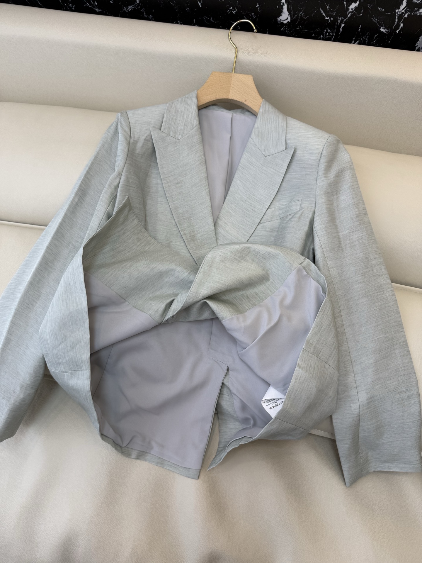 TF0103#新款外套。Max 50% 真丝 50% 麻 两排扣 长袖西装外套 两色 36-42