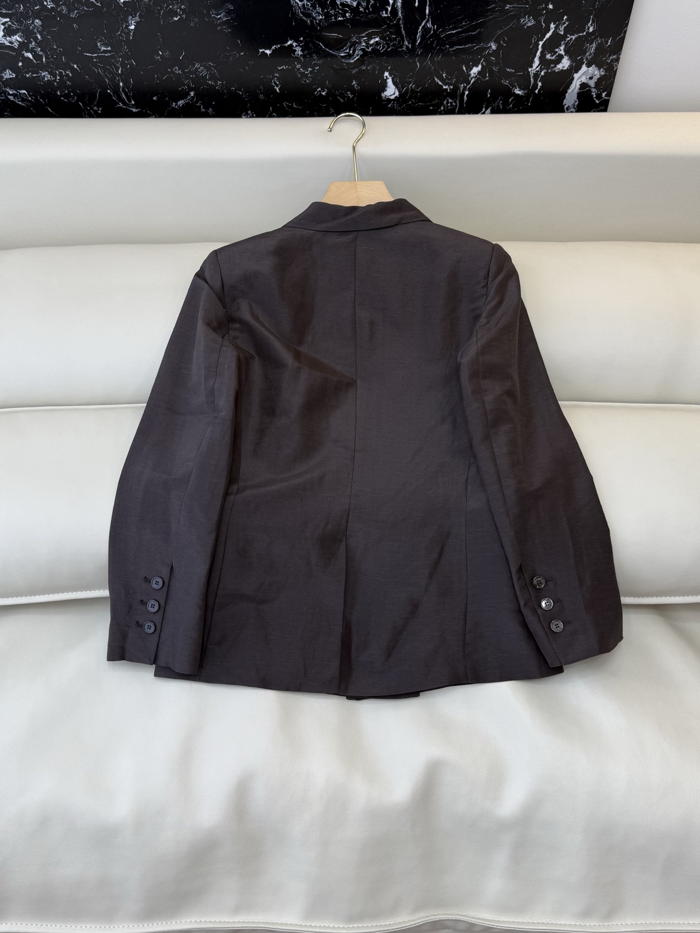 TF0103#新款外套。Max 50% 真丝 50% 麻 两排扣 长袖西装外套 两色 36-42