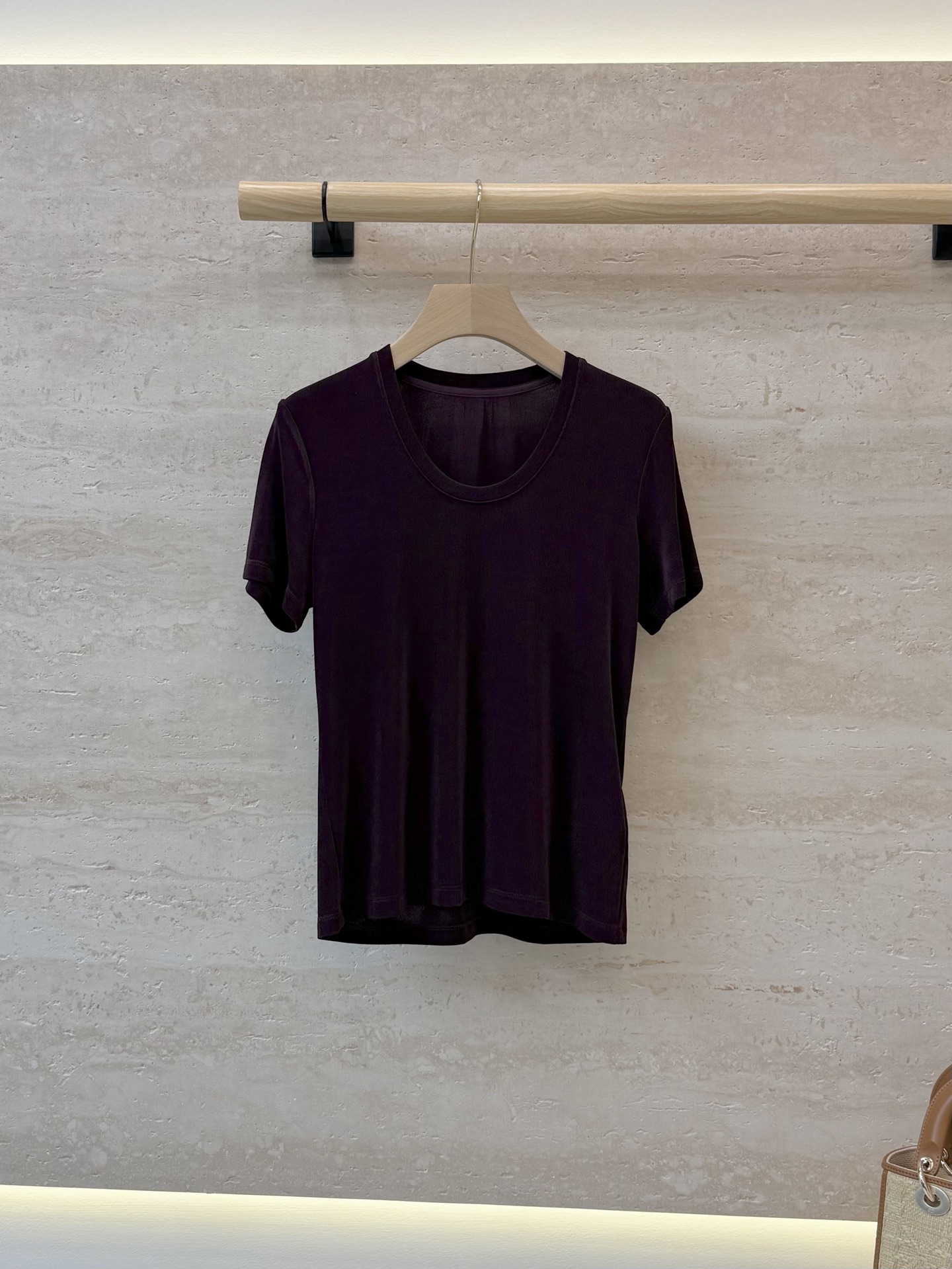 NO:941826,AD077# New top p 95 acetic acid round neck top black purple SML, women's clothing,19860909AD077#新款上衣p 95醋酸 圆领 上衣 黑色 紫色 SML,女装,,Women's clothing