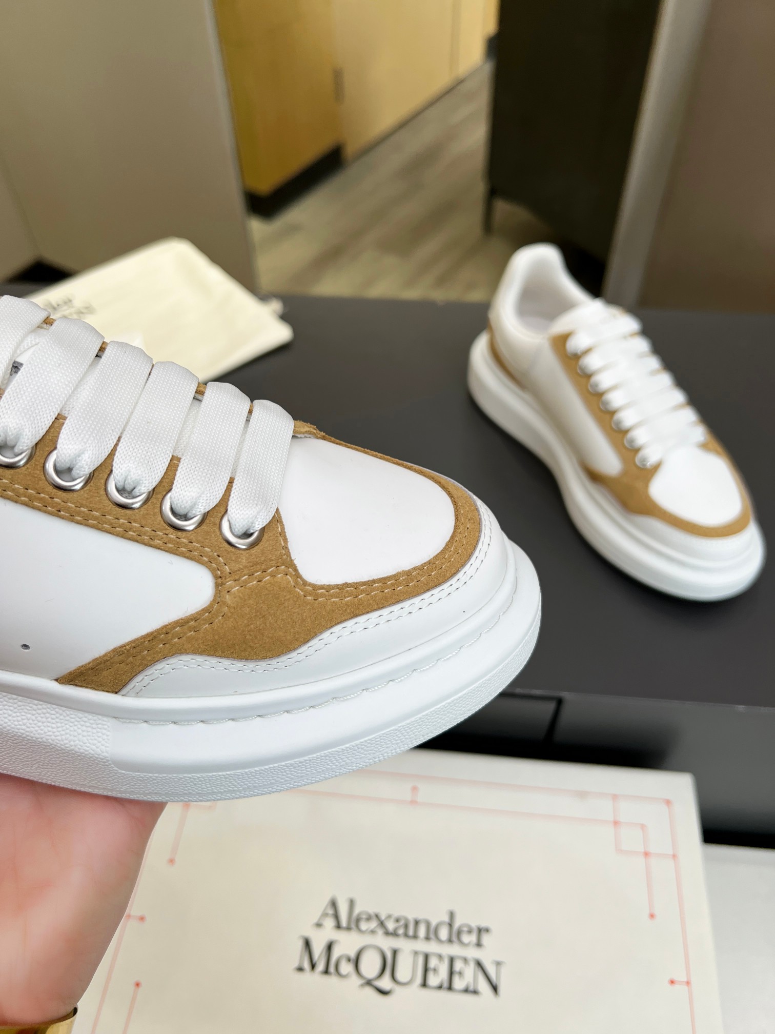 2023SS McQueen Recreational Shoeboard: Cow Skin, Imported Gas Networks, Code 35-41. - 图片 6