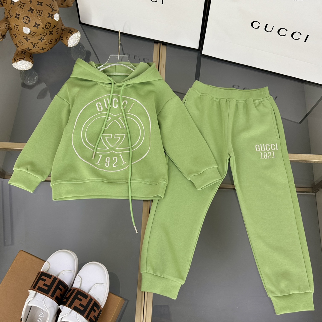 Gucci Odzież Bluzy z kapturem Odzież dziecięca Zielony Różowy Dzieci Dziewczyna Unisex Bawełna Góra z kapturem