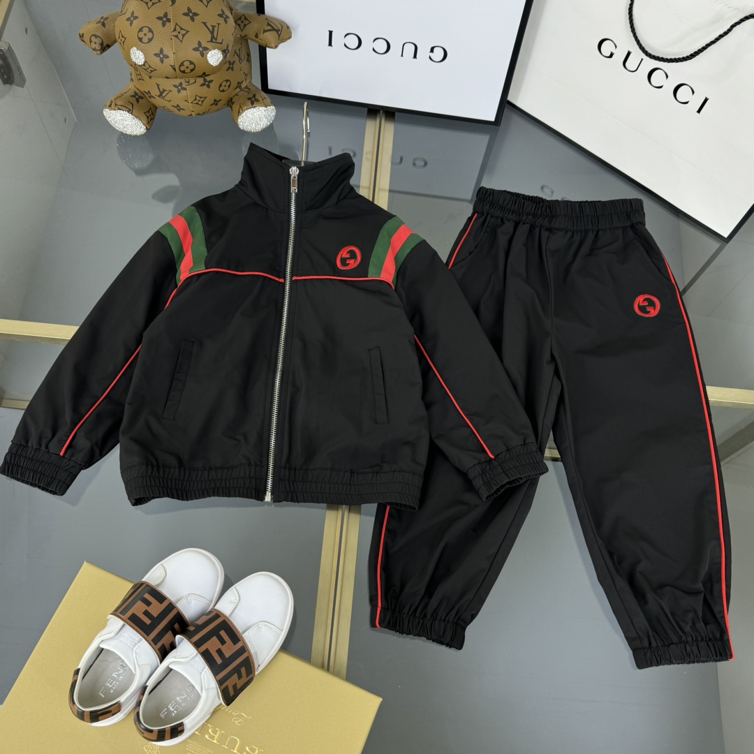 Gucci Odzież Płaszcze & kurtki Odzież dziecięca Spodnie & Portki Czarny Biały Łączenie Dzieci Dziewczyna Unisex Spodnie dresowe