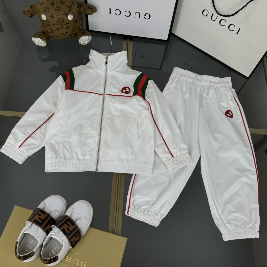 Gucci Odzież Płaszcze & kurtki Odzież dziecięca Spodnie & Portki Czarny Biały Łączenie Dzieci Dziewczyna Unisex Spodnie dresowe