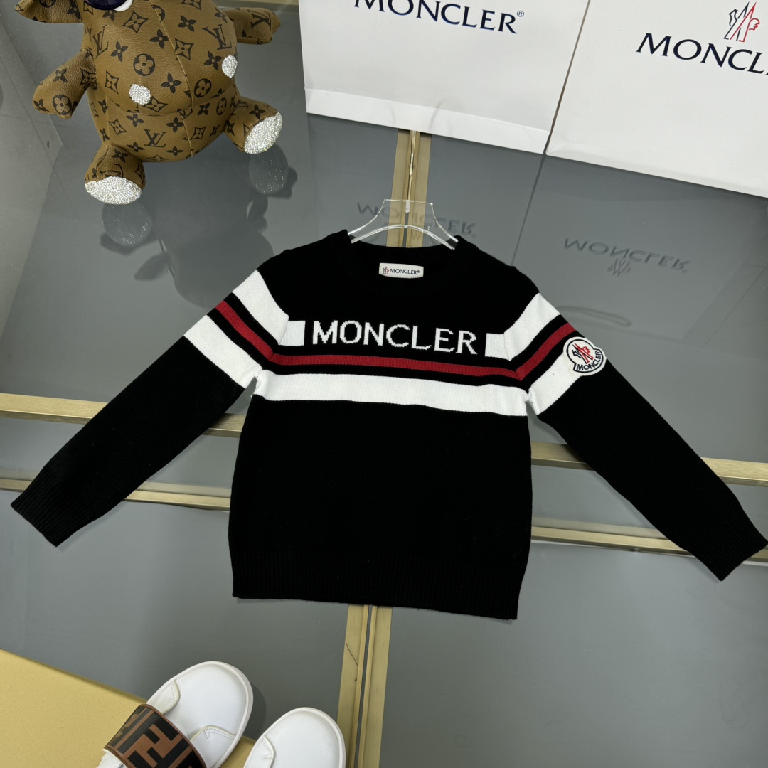 2024 Moncl Children’s Sweaters: Stylish Cotton Twirl Fabrics in Various Sizes
