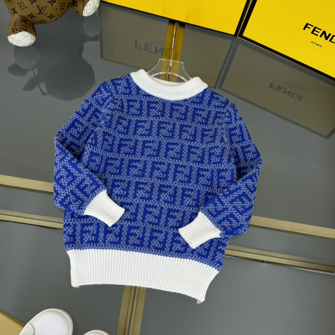 2024 New FF-collar Sweaters for Boys and Girls: Cozy and Fashionable Sizes 110-160 - 图片 3