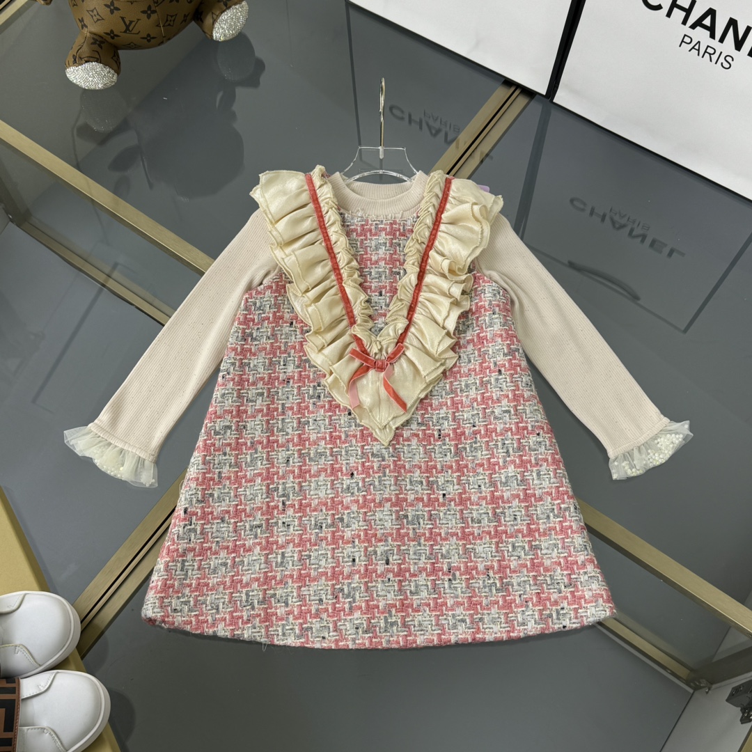 Chanel Robes Vêtements Pour Enfants Débardeur Les enfants Fille Tricot Fibre de polyester