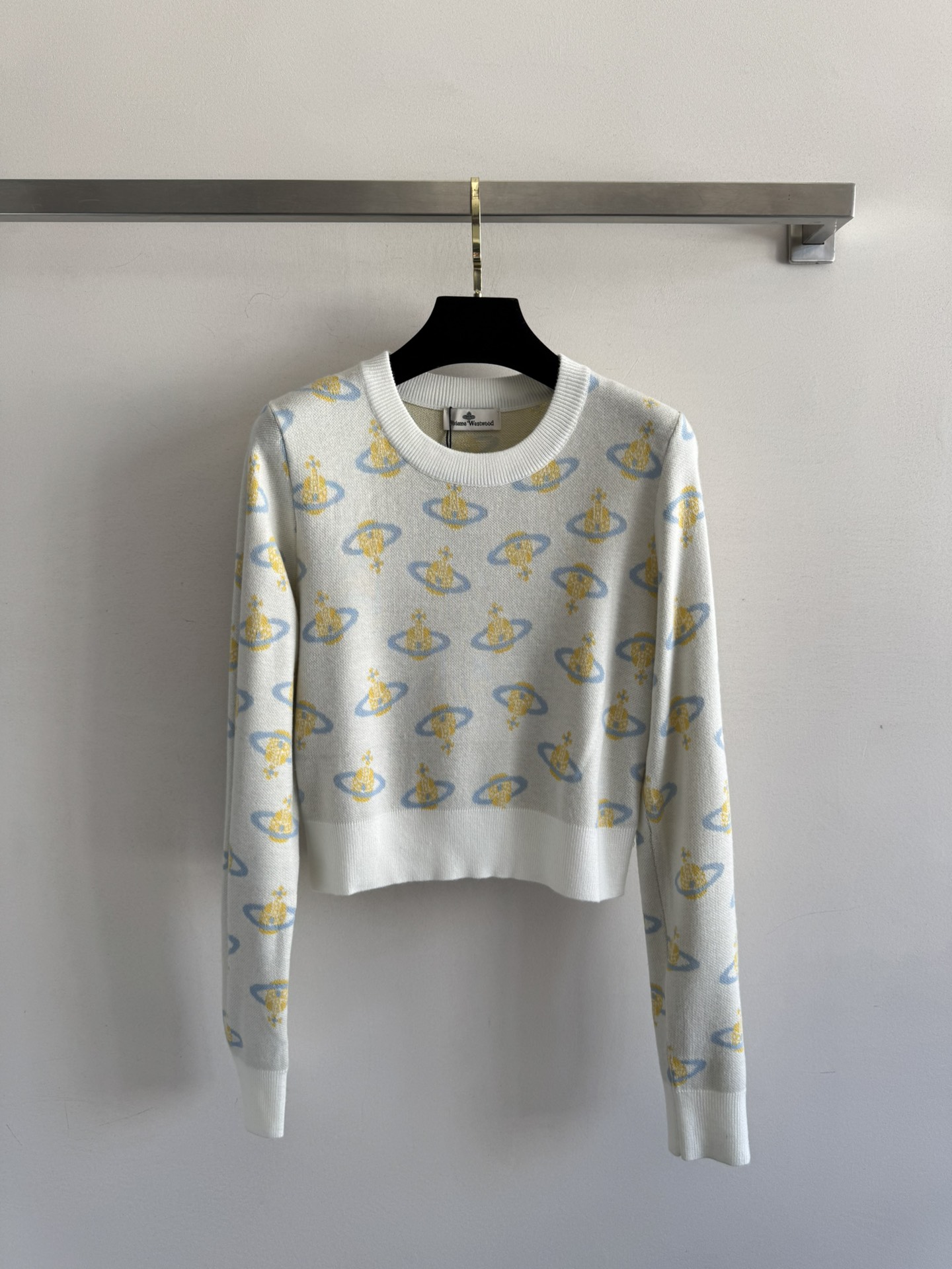 Vivienne Westwood Short Knit Top with Classic Planet Print - Everyday Style