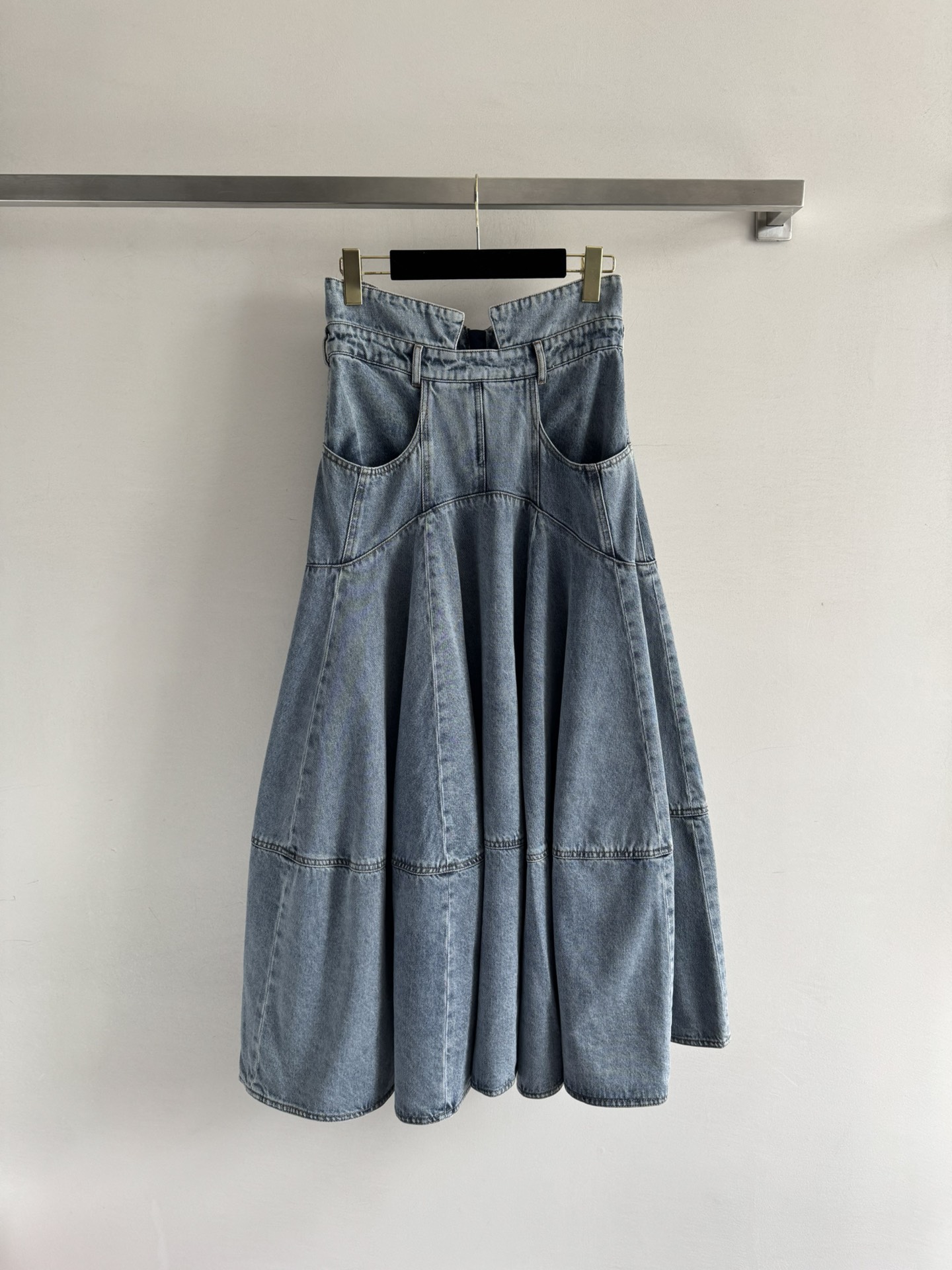 Zimmermann Denim Midi Skirt High Waist A-Line Flared Hem, Sweet Cool Style 2 i1756445359 1126 0