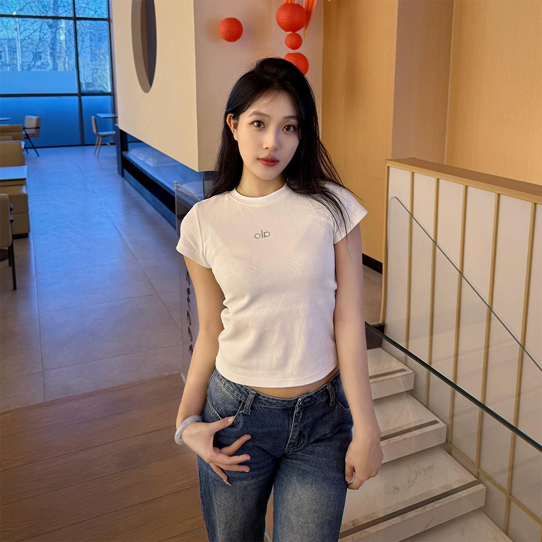 알로 여성 라운드넥 숄더컷 반팔 티셔츠 50761 이미지 3