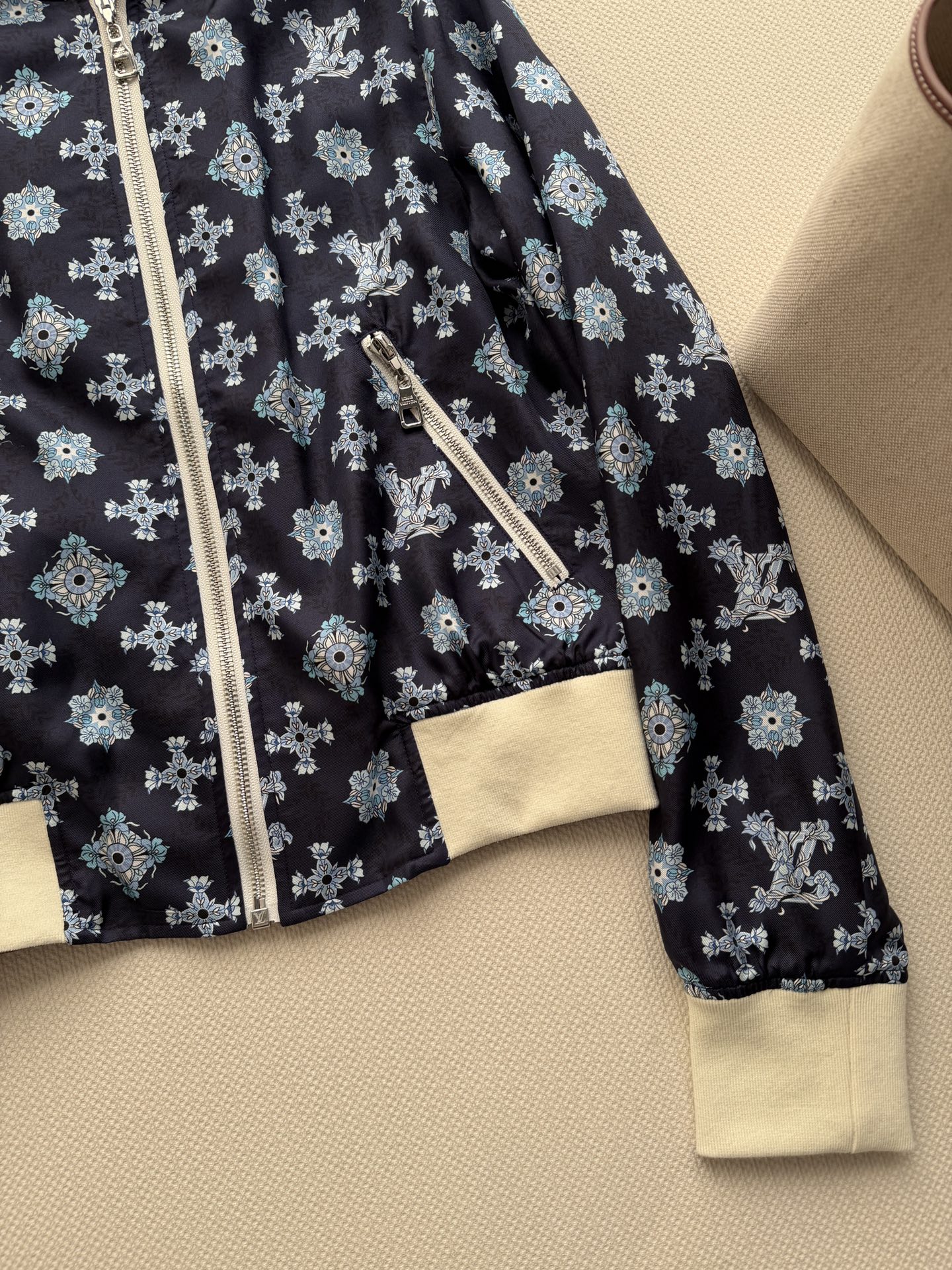LV  Monogram Silk Reversible Bomber Jacket