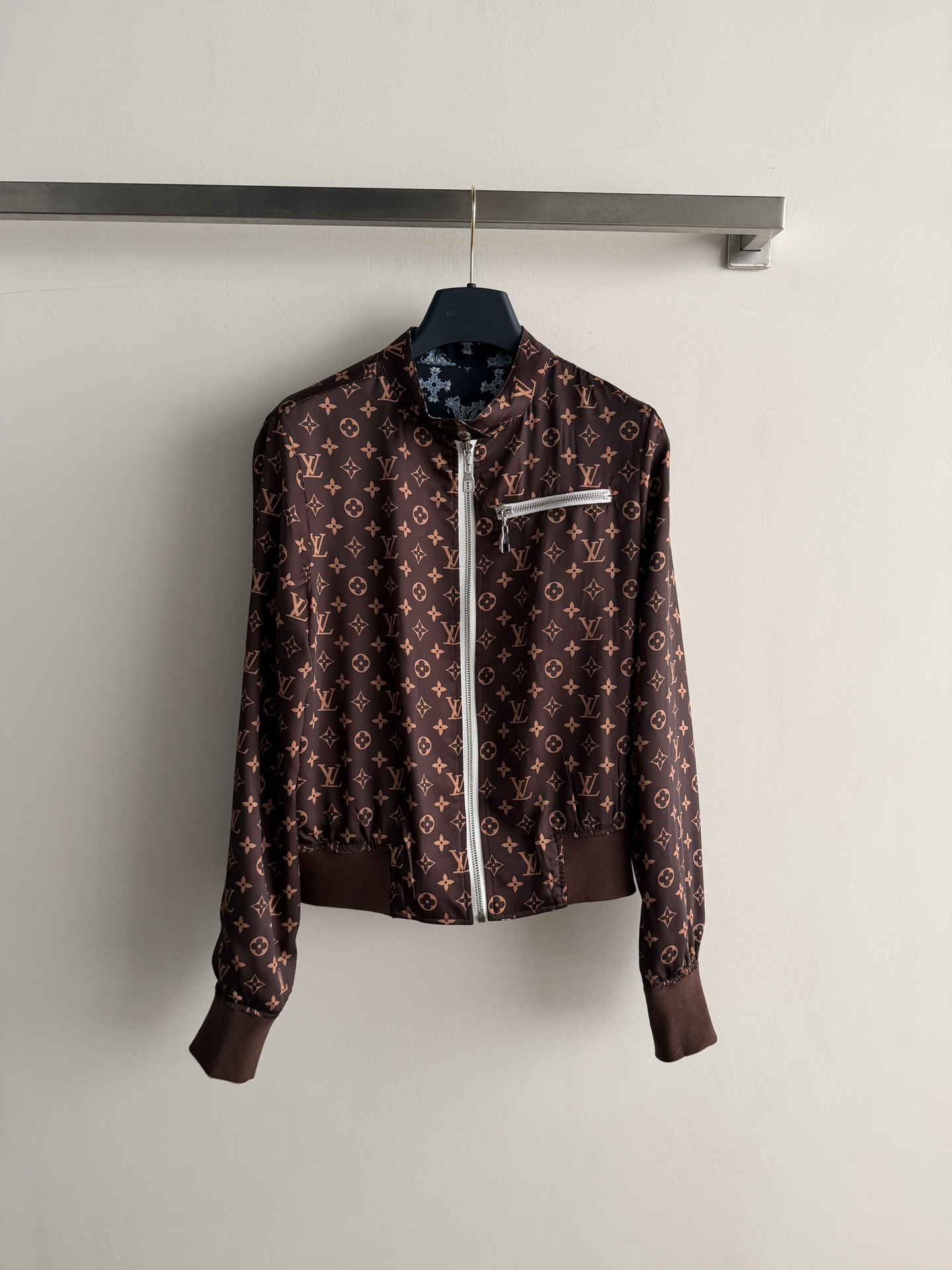 LV  Monogram Silk Reversible Bomber Jacket