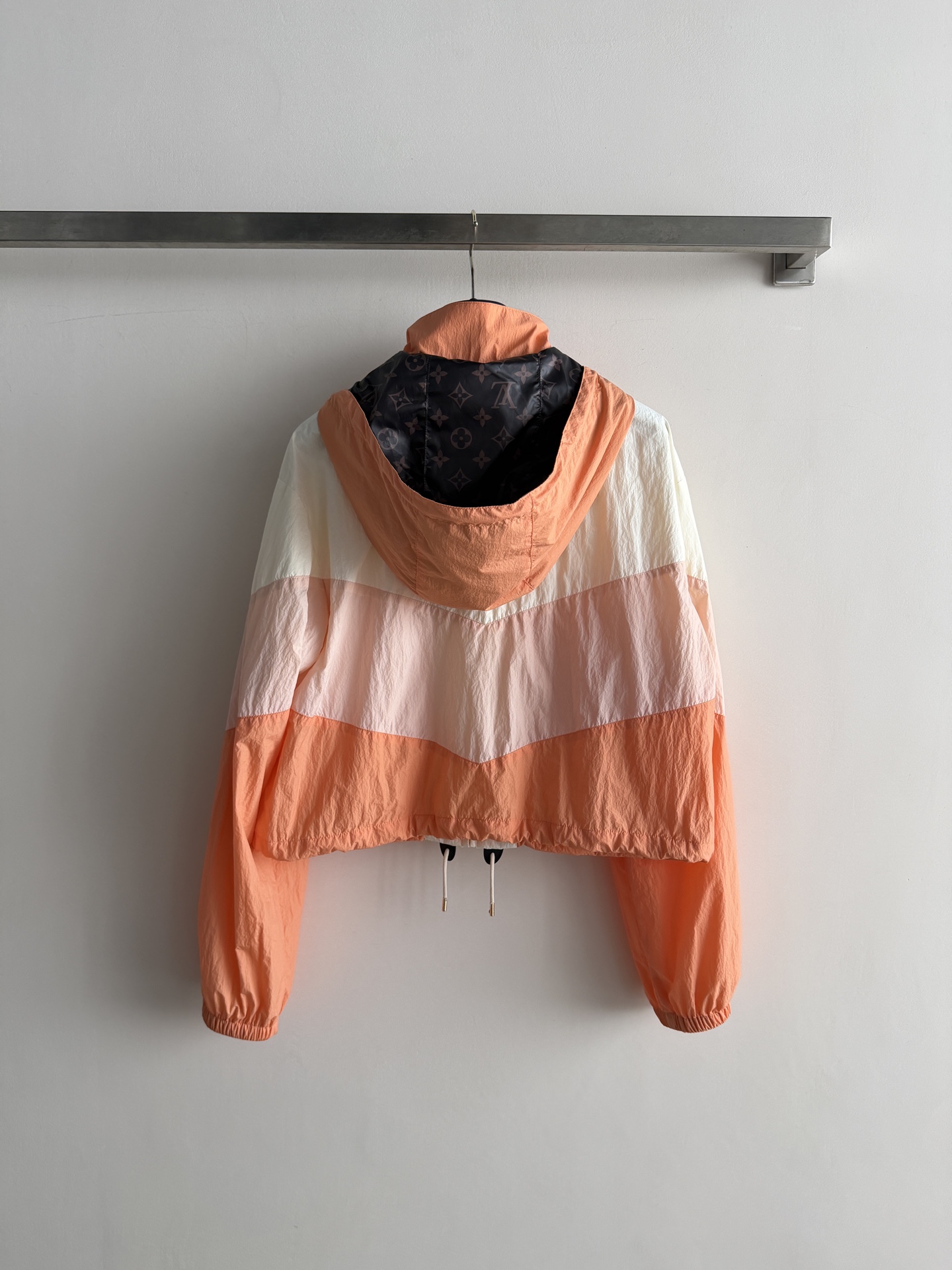 LV Chevron Colorblock Short Hooded Windbreaker